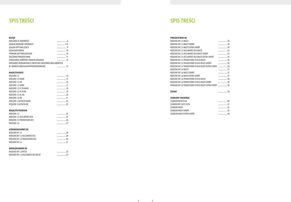 .. 12 MAGAZYN BASIC NEOLENS 1,5 NEOLENS 1,5 HARD NEOLENS 1,5 AR NEOLENS 1,5 SHMC NEOLENS 1,5 FI 7 HARD NEOLENS 1,5 FI 7 AR NEOLENS 1,5 XL AR NEOLENS 1,6 AR NEOLENS 1,56 FB/FG HARD NEOLENS 1,56 FB/FG