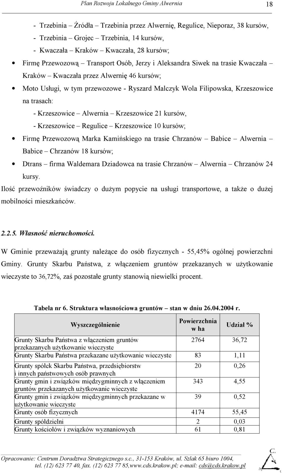 Krzeszowice 21 kursów, - Krzeszowice Regulice Krzeszowice 10 kursów; Firmę Przewozową Marka Kamińskiego na trasie Chrzanów Babice Alwernia Babice Chrzanów 18 kursów; Dtrans firma Waldemara Dziadowca