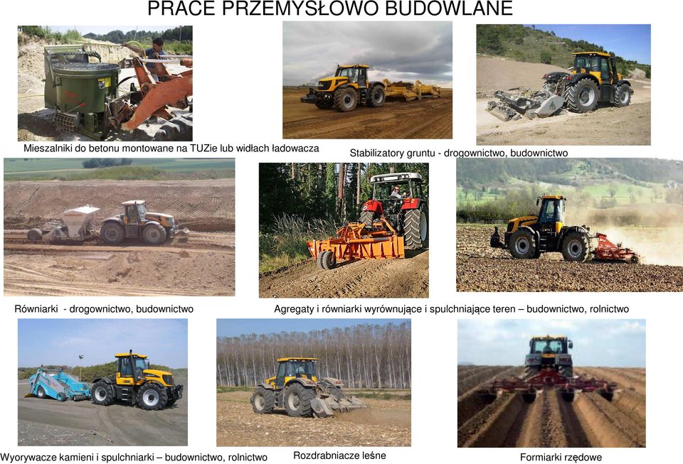 budownictwo Agregaty i równiarki wyrównujące i spulchniające teren budownictwo,