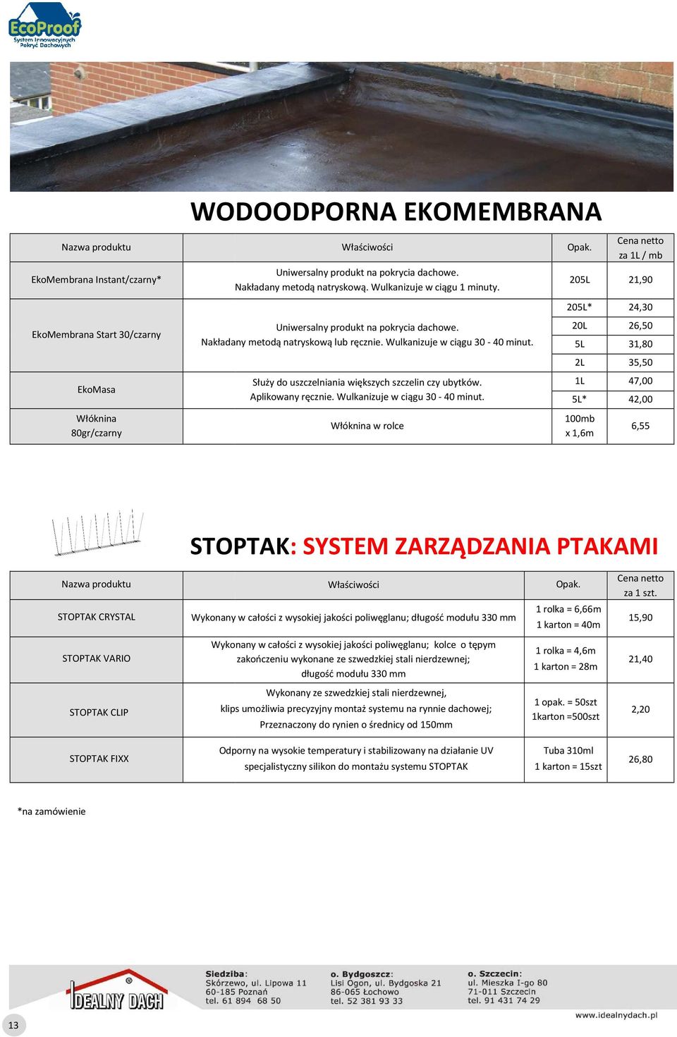 Służy do uszczelniania większych szczelin czy ubytków. Aplikowany ręcznie. Wulkanizuje w ciągu 30-40 minut. Włóknina w rolce Opak.
