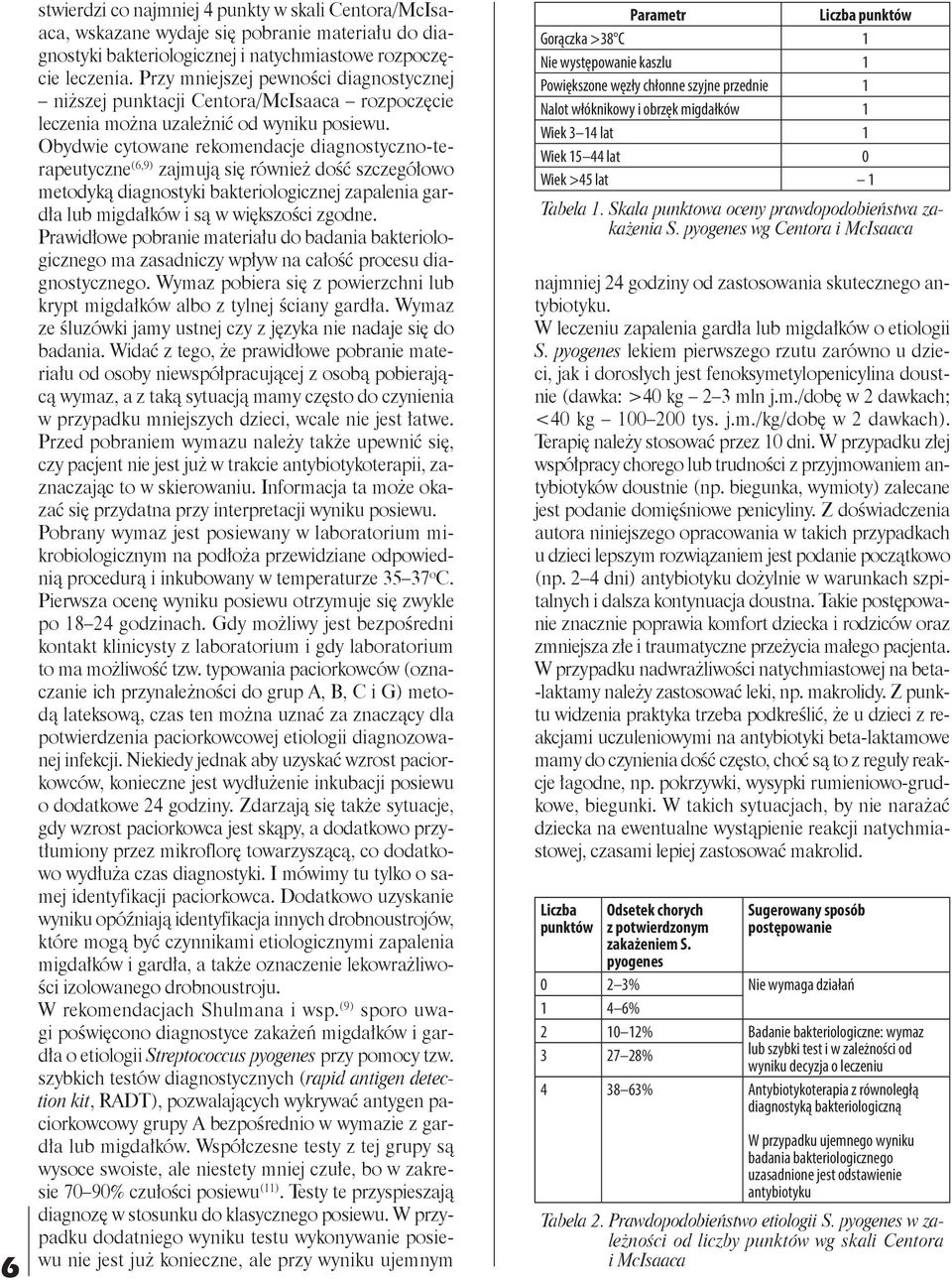 Obydwie cytowane rekomendacje diagnostyczno-terapeutyczne (6,9) zajmują się również dość szczegółowo metodyką diagnostyki bakteriologicznej zapalenia gardła lub migdałków i są w większości zgodne.