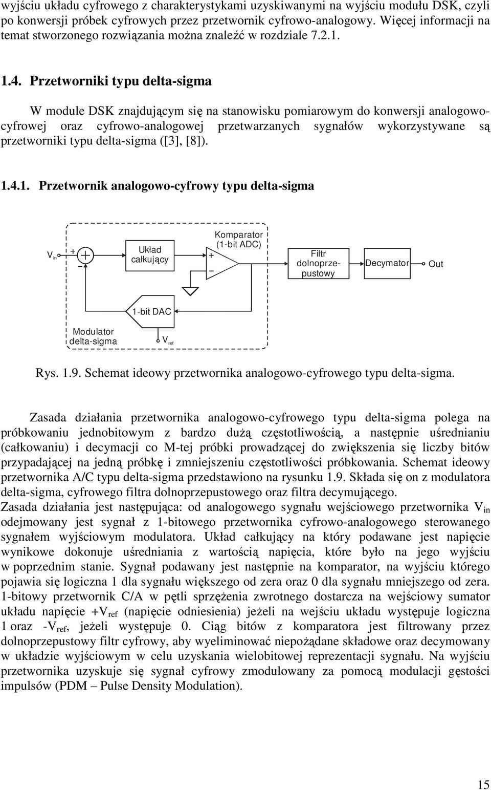 Przetworniki typu delta-sigma W module DSK znajdującym się na stanowisku pomiarowym do konwersji analogowocyfrowej oraz cyfrowo-analogowej przetwarzanych sygnałów wykorzystywane są przetworniki typu