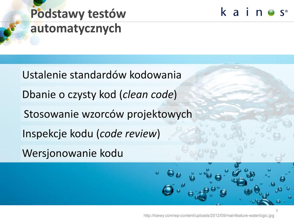 projektowych Inspekcje kodu (code review) Wersjonowanie kodu