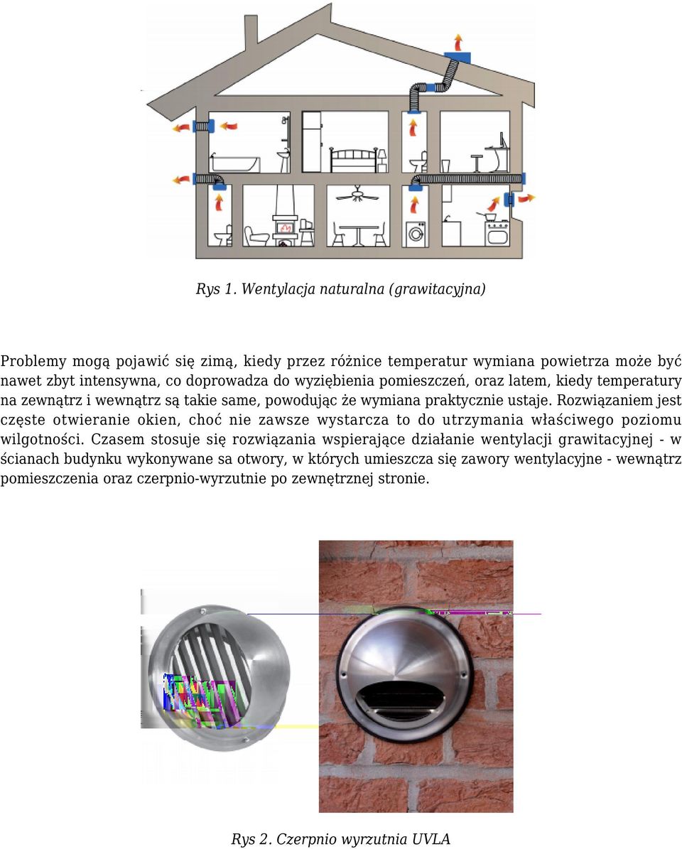 wyziębienia pomieszczeń, oraz latem, kiedy temperatury na zewnątrz i wewnątrz są takie same, powodując że wymiana praktycznie ustaje.