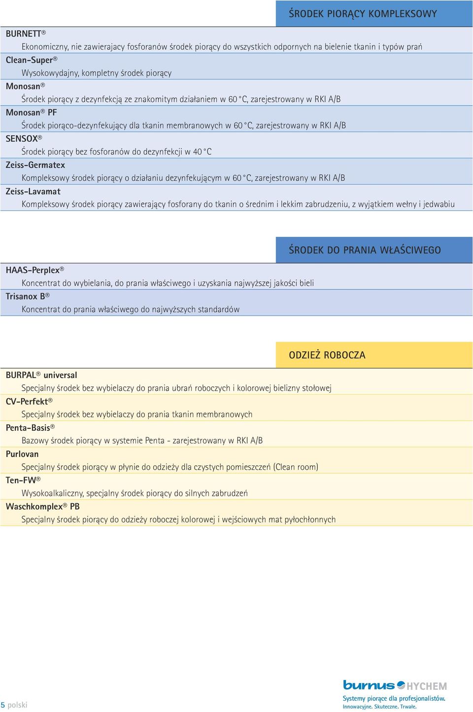 Środek piorący bez fosforanów do dezynfekcji w 40 C Zeiss-Germatex Kompleksowy środek piorący o działaniu dezynfekującym w 60 C, zarejestrowany w RKI A/B Zeiss-Lavamat Kompleksowy środek piorący