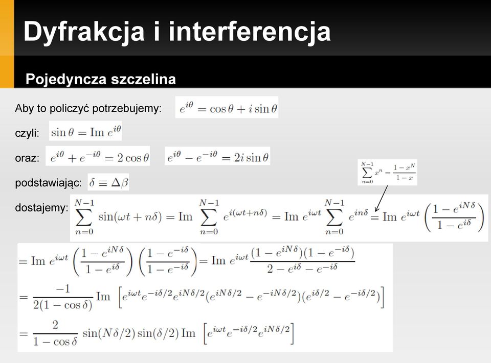 policzyć potrzebujemy: