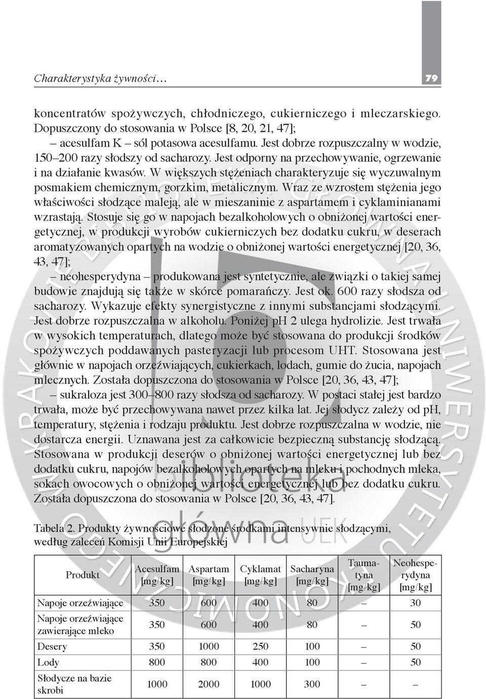 W większych stężeniach charakteryzuje się wyczuwalnym posmakiem chemicznym, gorzkim, metalicznym.