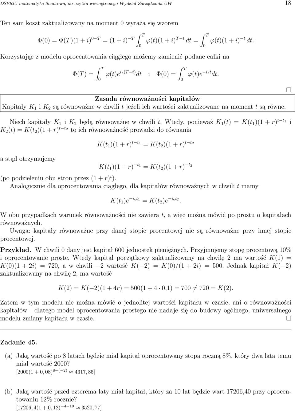 Matematyka finansowa DSFRiU - PDF Free Download