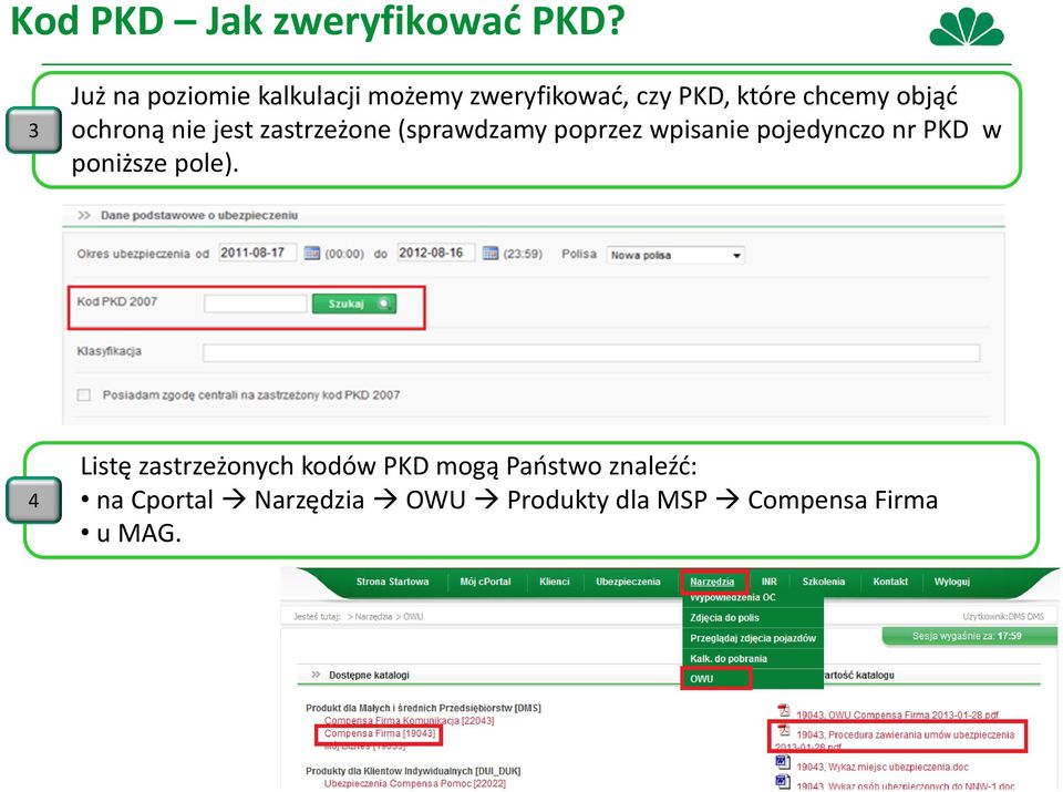 ochroną nie jest zastrzeżone (sprawdzamy poprzez wpisanie pojedynczo nr PKD w