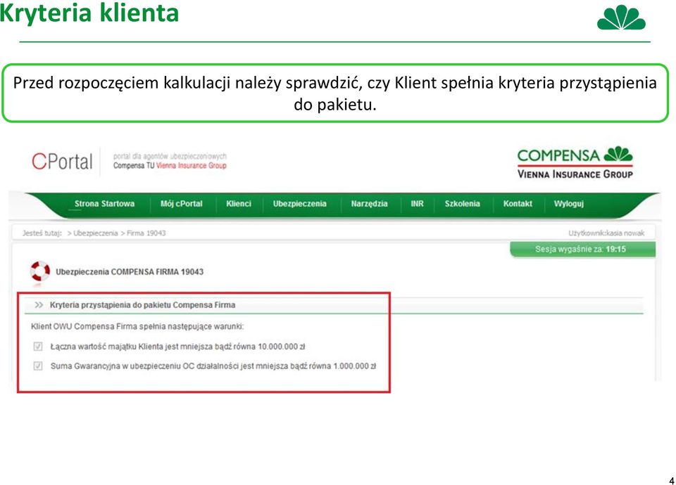należy sprawdzić, czy Klient