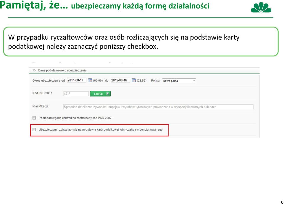 osób rozliczających się na podstawie karty