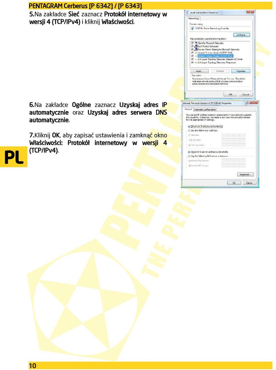 Na zakładce Ogólne zaznacz Uzyskaj adres IP automatycznie oraz Uzyskaj adres