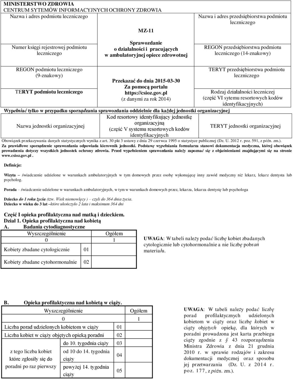 leczniczego Przekazać do dnia 205-03-30 Za pomocą portalu https://csioz.gov.