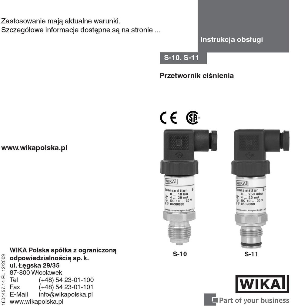 pl WIKA Polska spółka z ograniczoną odpowiedzialnością sp. k. ul.