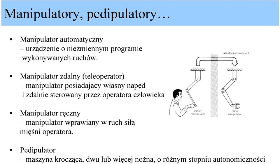 Manipulator zdalny (teleoperator) manipulator posiadający własny napęd i zdalnie sterowany