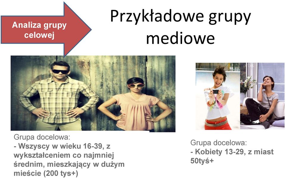 co najmniej średnim, mieszkający w dużym mieście (200