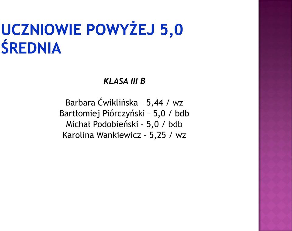 5,0 / bdb Michał Podobieński 5,0