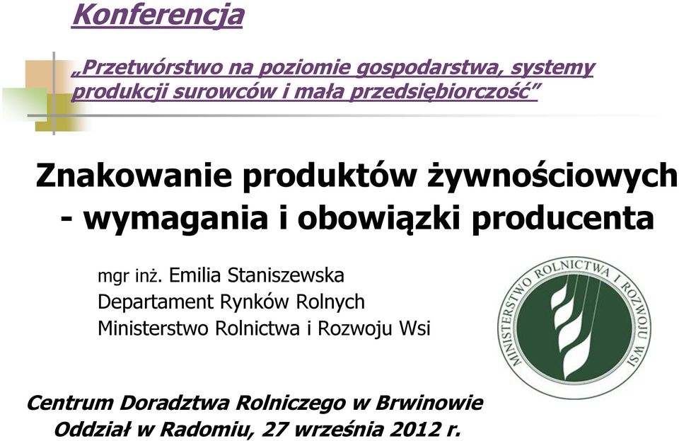 producenta mgr inż.