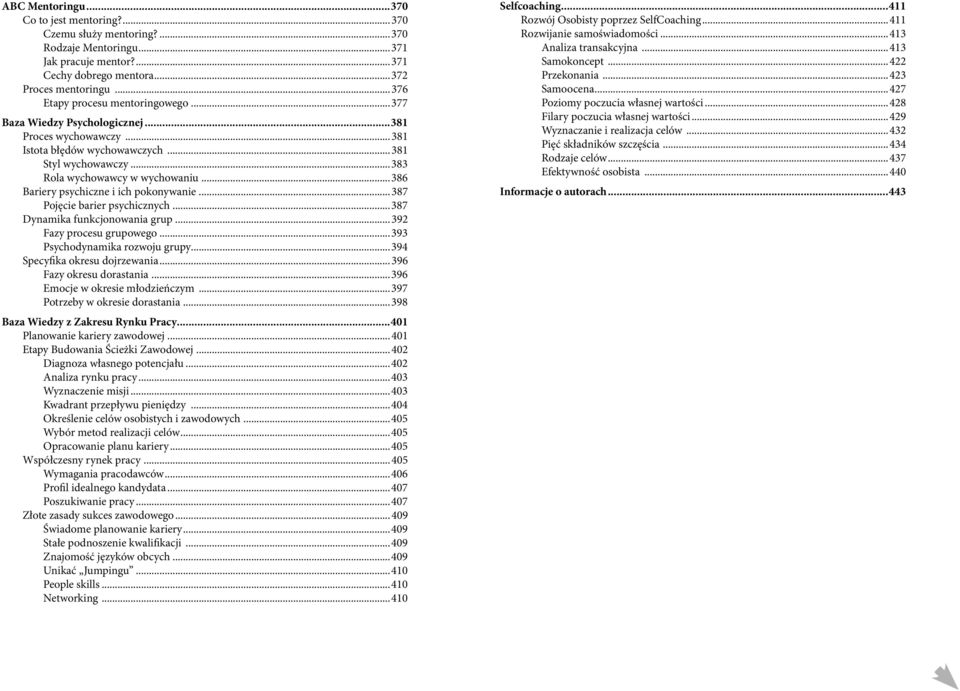 ..386 Bariery psychiczne i ich pokonywanie...387 Pojęcie barier psychicznych...387 Dynamika funkcjonowania grup...392 Fazy procesu grupowego...393 Psychodynamika rozwoju grupy.