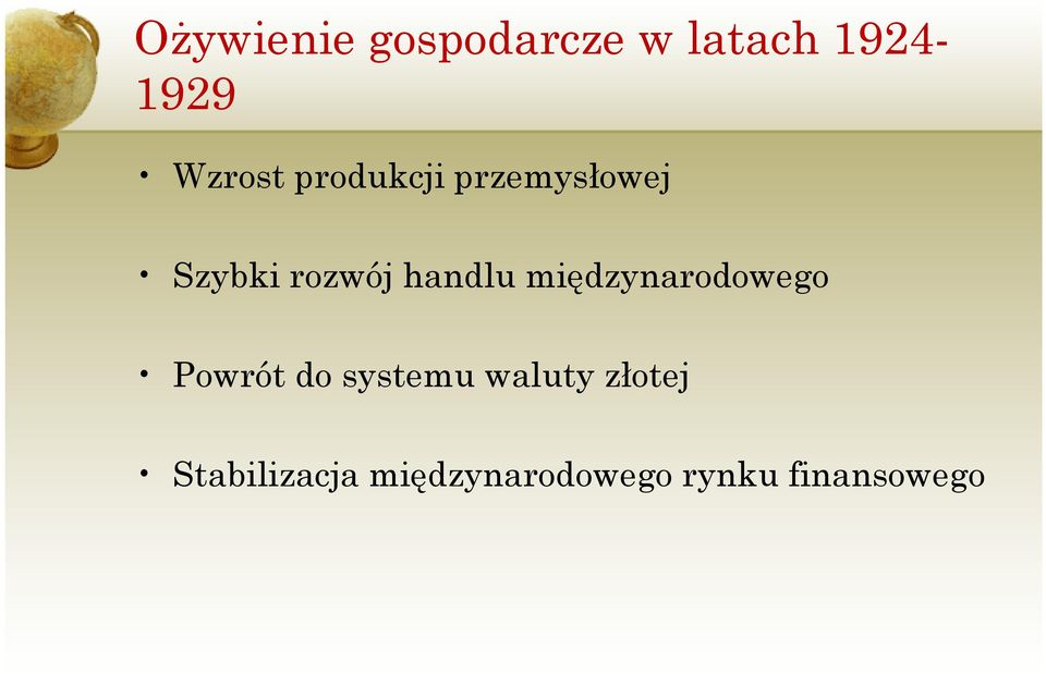 handlu międzynarodowego Powrót do systemu