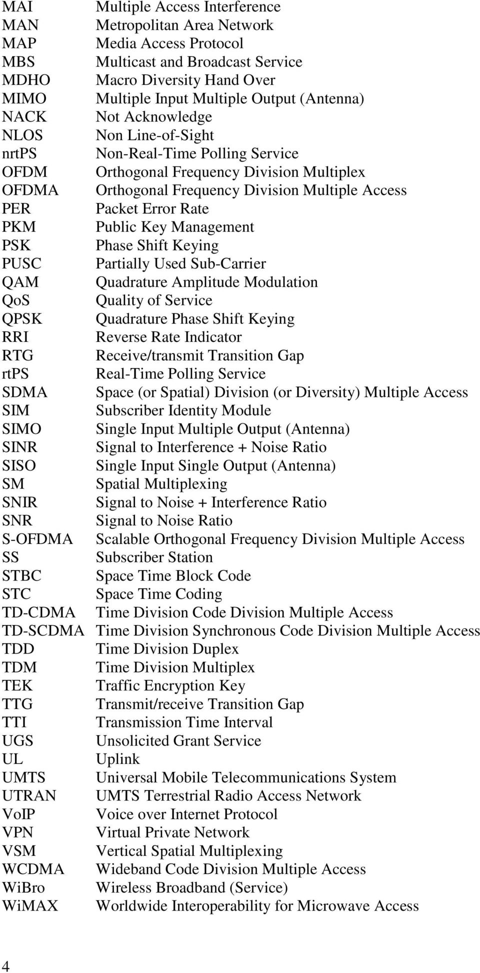 Error Rate PKM Public Key Management PSK Phase Shift Keying PUSC Partially Used Sub-Carrier QAM Quadrature Amplitude Modulation QoS Quality of Service QPSK Quadrature Phase Shift Keying RRI Reverse