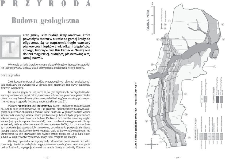 Występują tu skały charakterystyczne dla strefy brzeżnej jednostki magurskiej. Ich skomplikowany, fałdowy układ odzwierciedla geologiczną historię regiony.