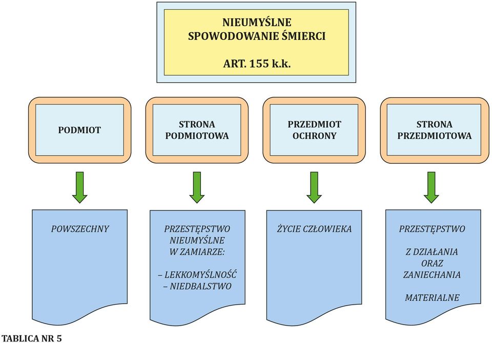 PRZEDMIOTOWA POWSZECHNY PRZESTĘPSTWO NIEUMYŚLNE W ZAMIARZE: