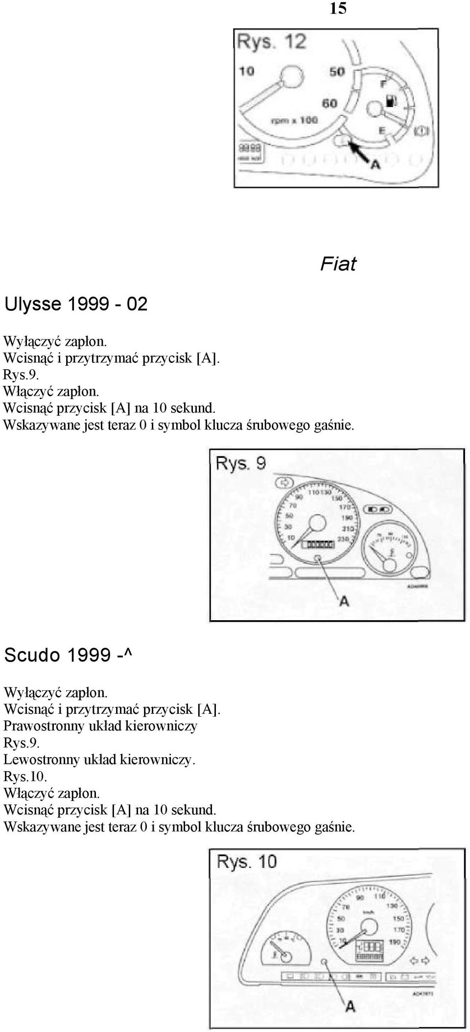 Scudo 1999 -^ Prawostronny układ kierowniczy Rys.9. Lewostronny układ kierowniczy.