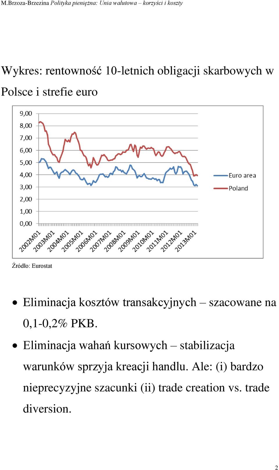 Eliminacja wahań kursowych stabilizacja warunków sprzyja kreacji handlu.