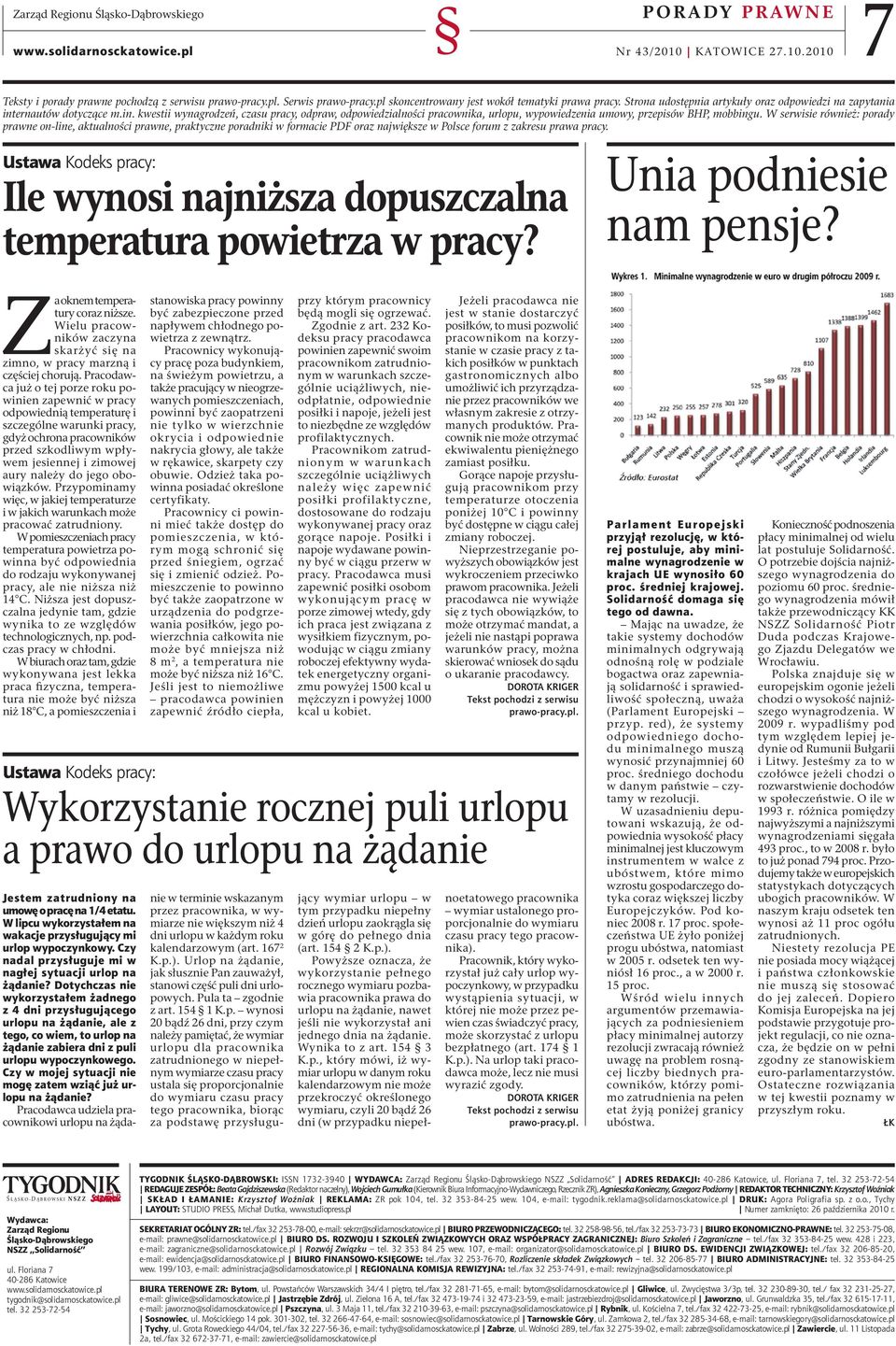 ernautów dotyczące m.in. kwestii wynagrodzeń, czasu pracy, odpraw, odpowiedzialności pracownika, urlopu, wypowiedzenia umowy, przepisów BHP, mobbingu.