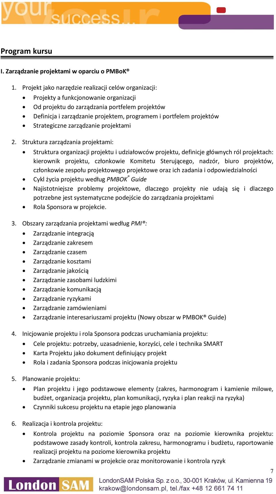 projektów Strategiczne zarządzanie projektami 2.