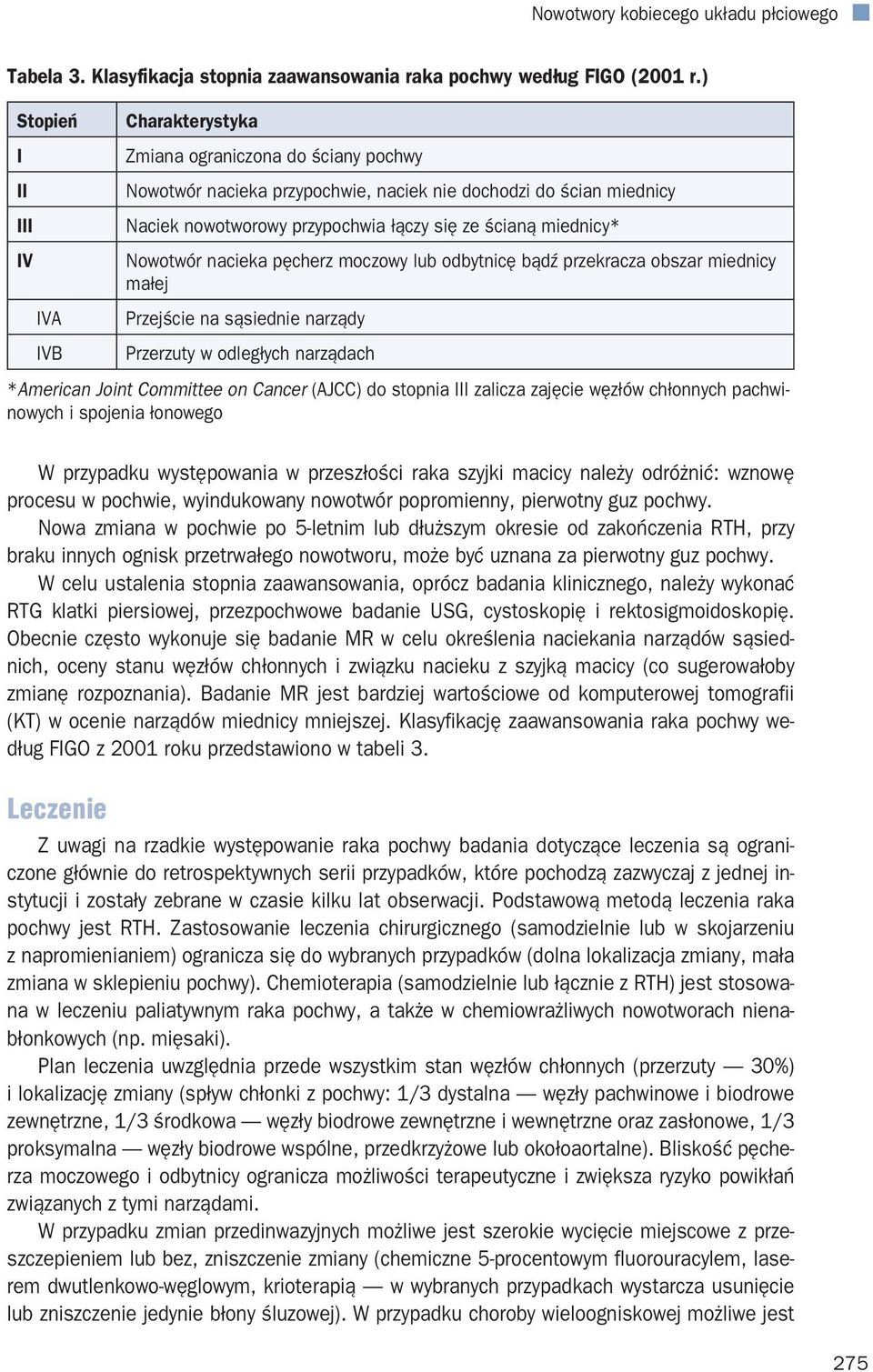 ścianą miednicy* Nowotwór nacieka pęcherz moczowy lub odbytnicę bądź przekracza obszar miednicy małej Przejście na sąsiednie narządy Przerzuty w odległych narządach *American Joint Committee on