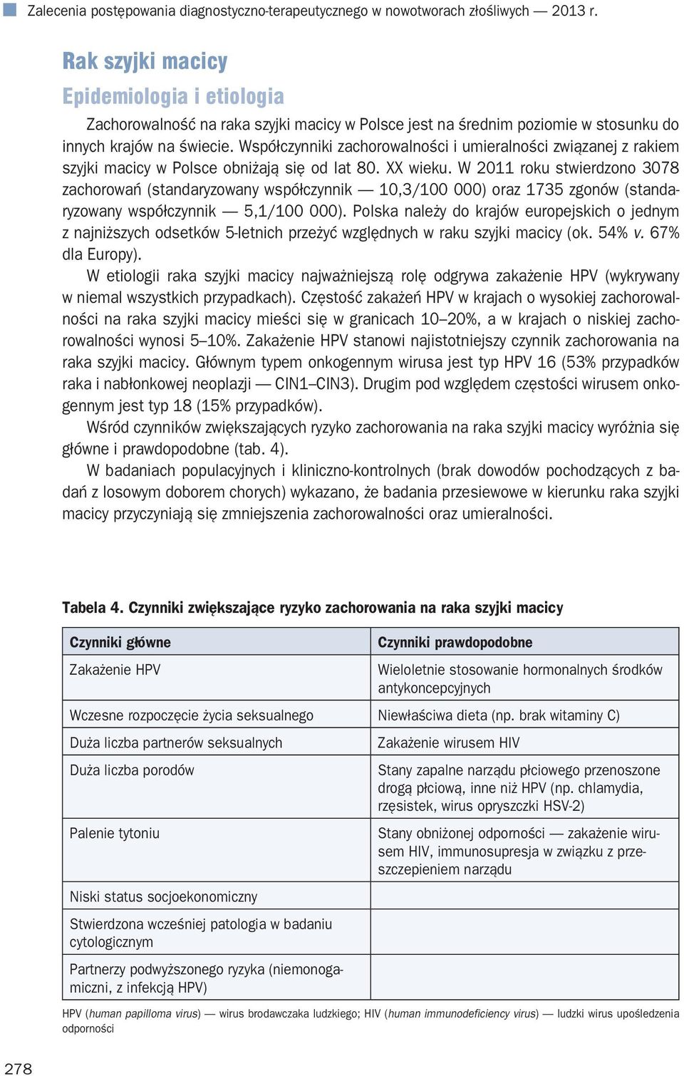 Współczynniki zachorowalności i umieralności związanej z rakiem szyjki macicy w Polsce obniżają się od lat 80. XX wieku.