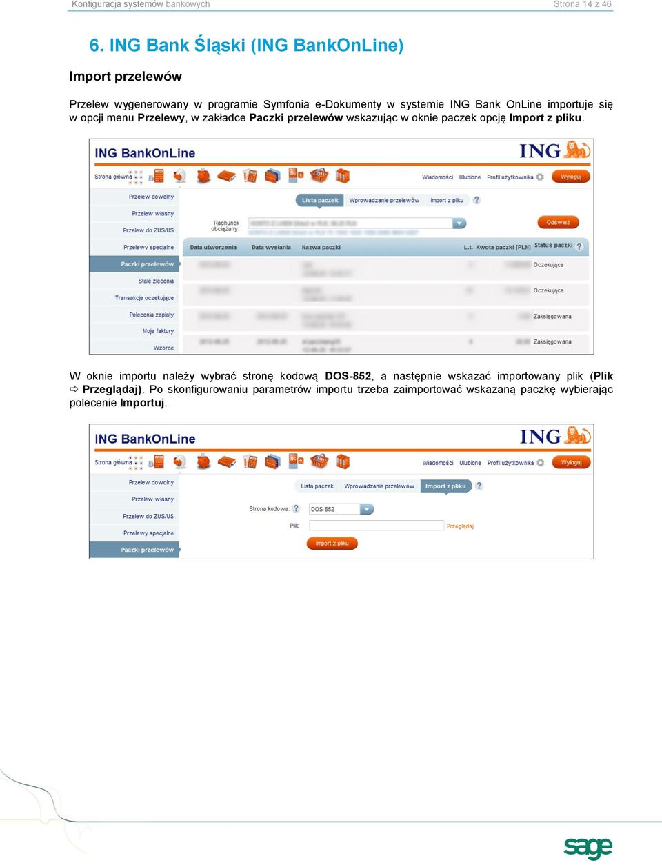 OnLine importuje się w opcji menu Przelewy, w zakładce Paczki przelewów wskazując w oknie paczek opcję Import z pliku.