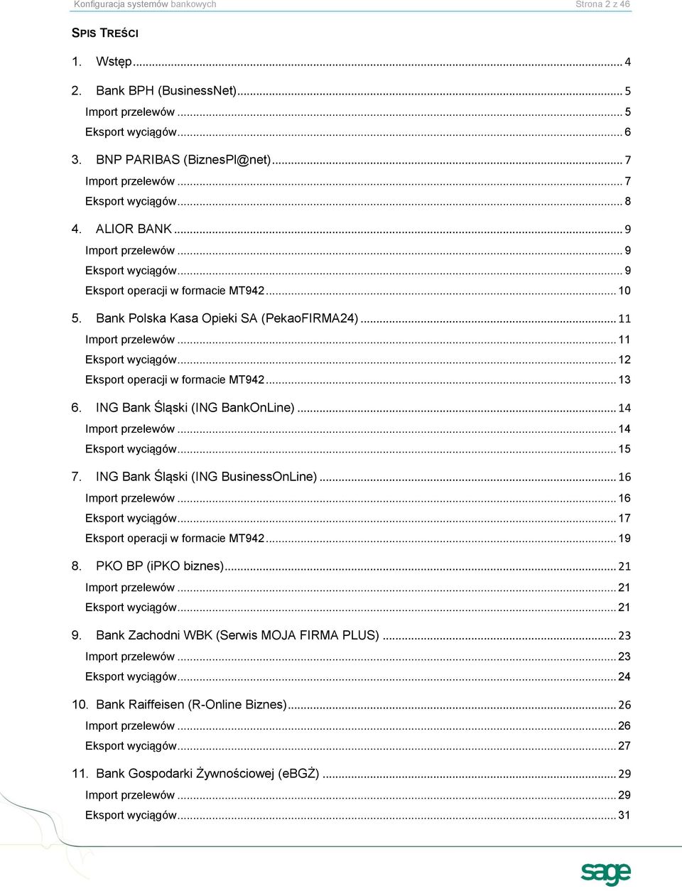 .. 11 Eksport wyciągów... 12 Eksport operacji w formacie MT942... 13 6. ING Bank Śląski (ING BankOnLine)... 14 Import przelewów... 14 Eksport wyciągów... 15 7. ING Bank Śląski (ING BusinessOnLine).