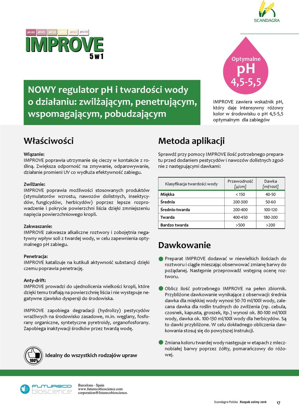 Zwiększa odporność na zmywanie, odparowywanie, działanie promieni UV co wydłuża efektywność zabiegu.