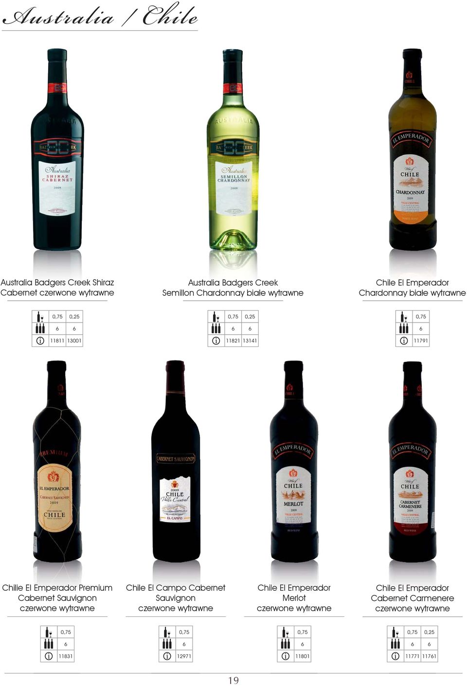 300 82 34 79 Chle El Emperador Premum Cabernet Sauvgnon Chle El Campo Cabernet Sauvgnon