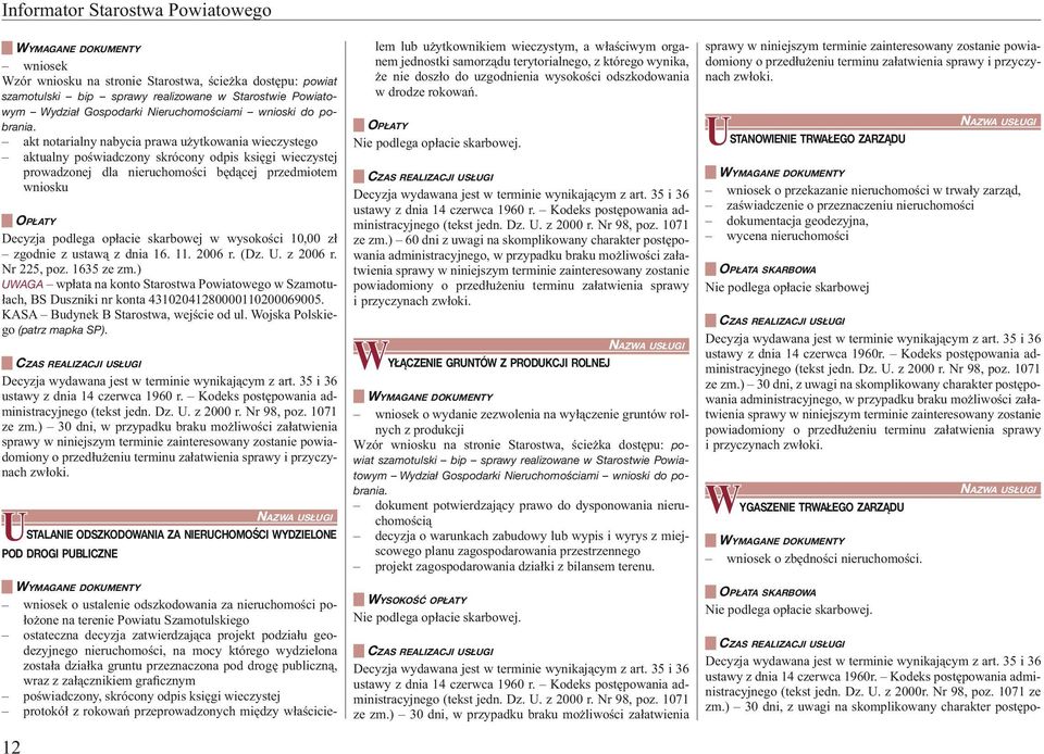akt notarialny nabycia prawa użytkowania wieczystego aktualny poświadczony skrócony odpis księgi wieczystej prowadzonej dla nieruchomości będącej przedmiotem wniosku Decyzja podlega opłacie skarbowej