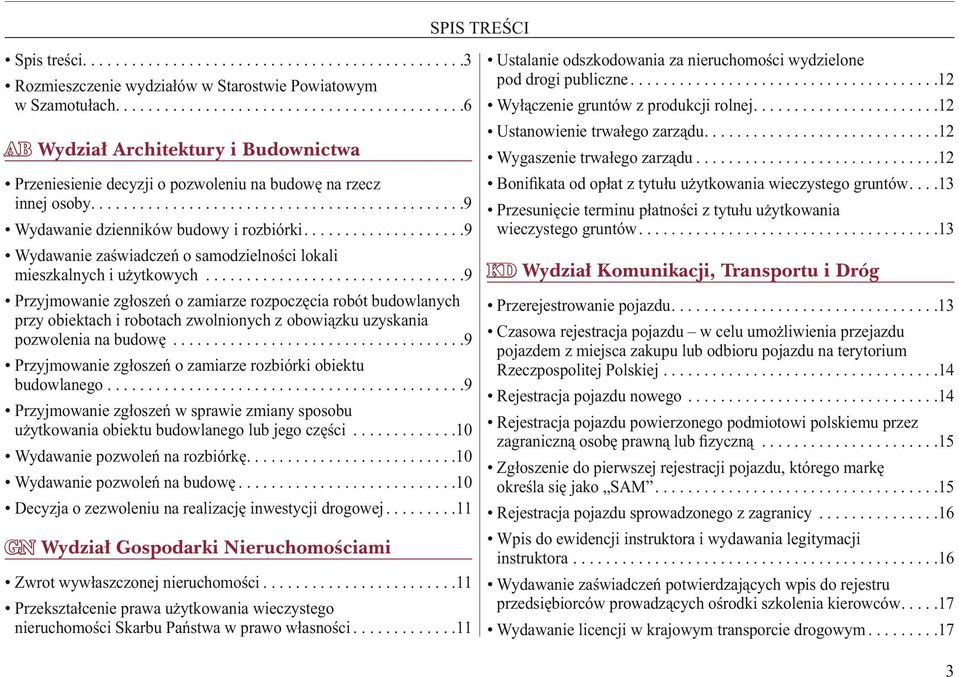...................9 Wydawanie zaświadczeń o samodzielności lokali mieszkalnych i użytkowych.