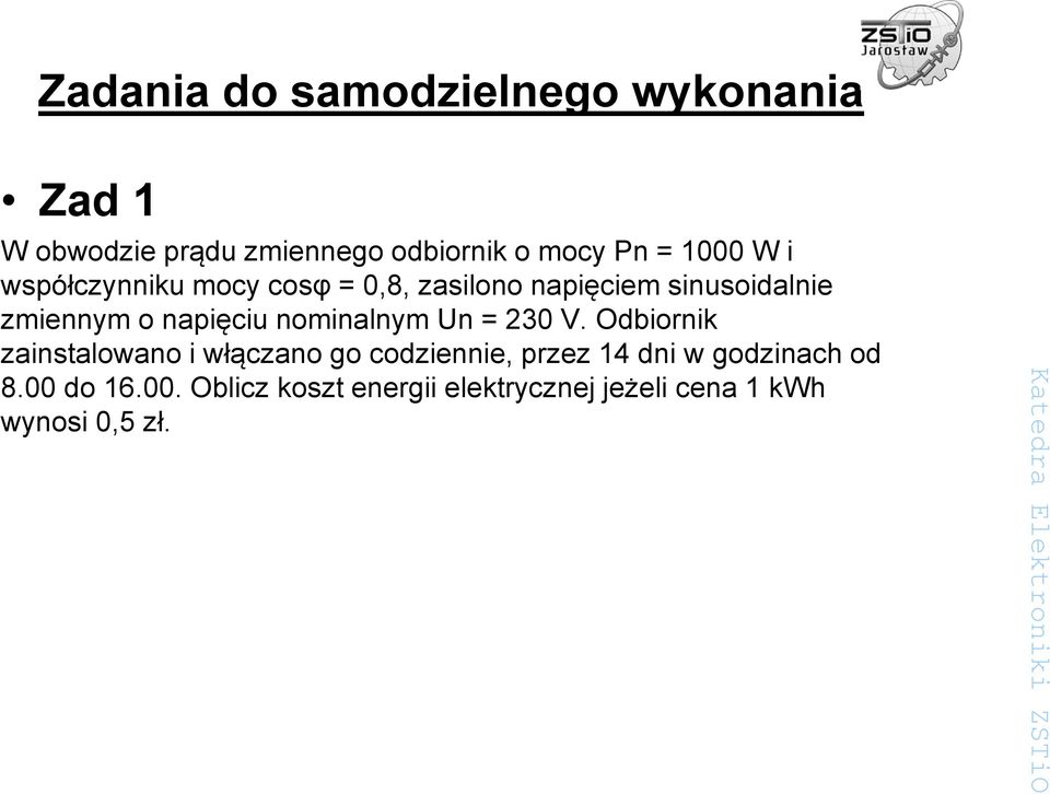 napięciu nominalnym Un = 230 V.