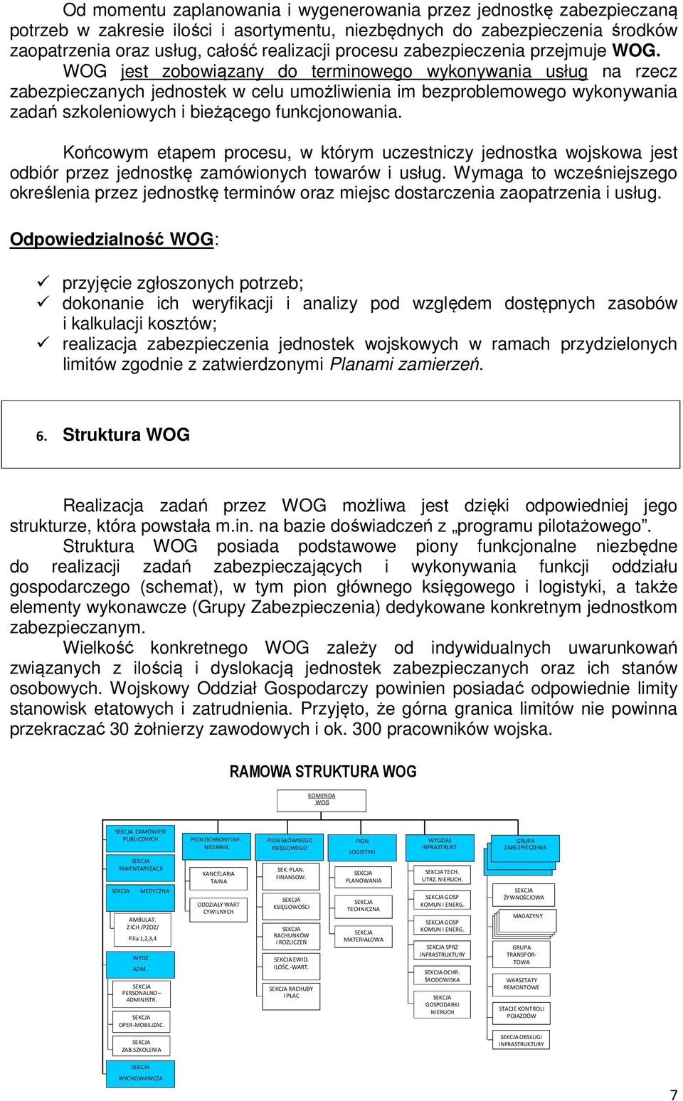 WOG jest zobowiązany do terminowego wykonywania usług na rzecz zabezpieczanych jednostek w celu umożliwienia im bezproblemowego wykonywania zadań szkoleniowych i bieżącego funkcjonowania.