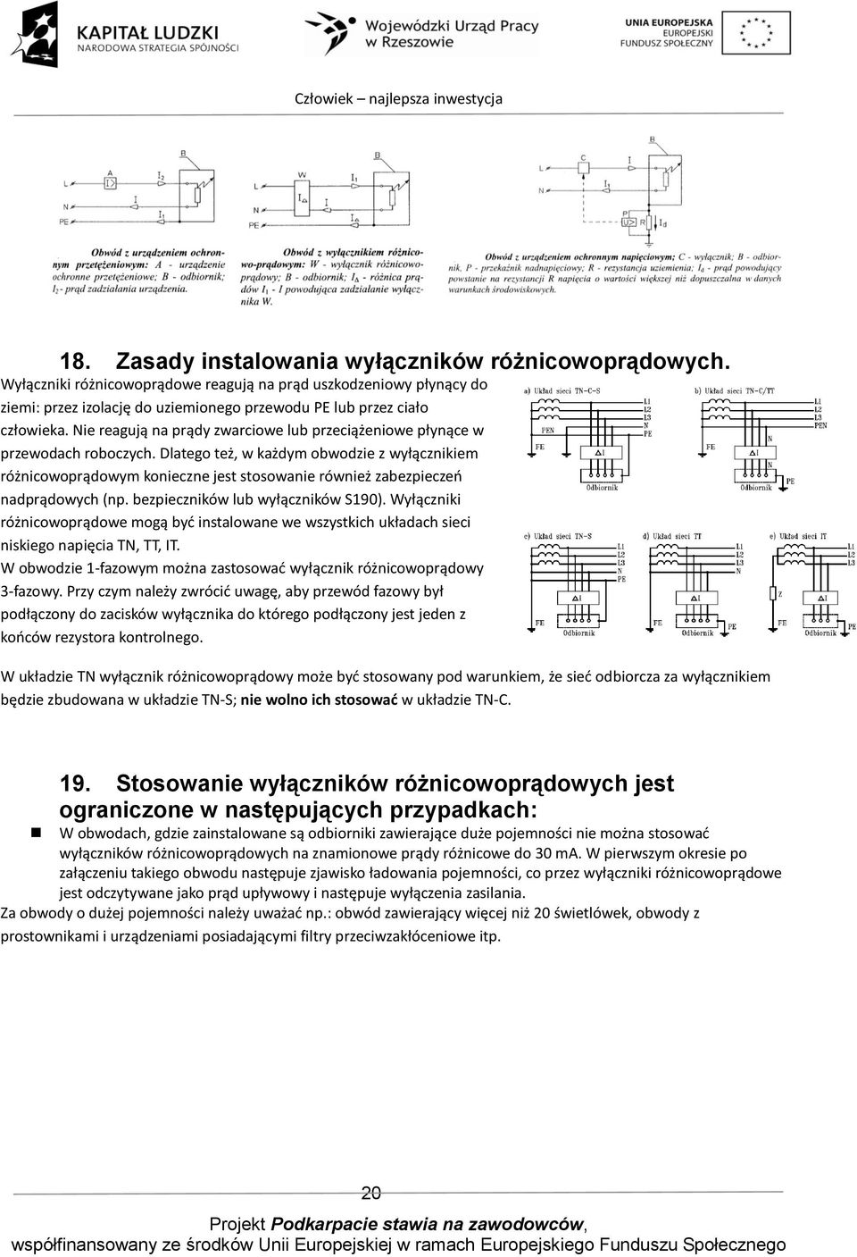 Dlatego też, w każdym obwodzie z wyłącznikiem różnicowoprądowym konieczne jest stosowanie również zabezpieczeń nadprądowych (np. bezpieczników lub wyłączników S190).