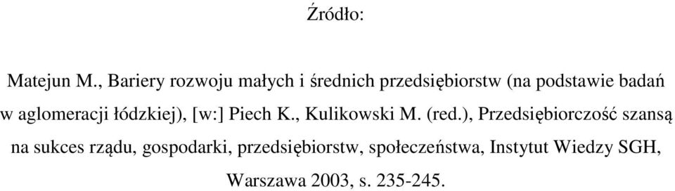 w aglomeracji łódzkiej), [w:] Piech K., Kulikowski M. (red.