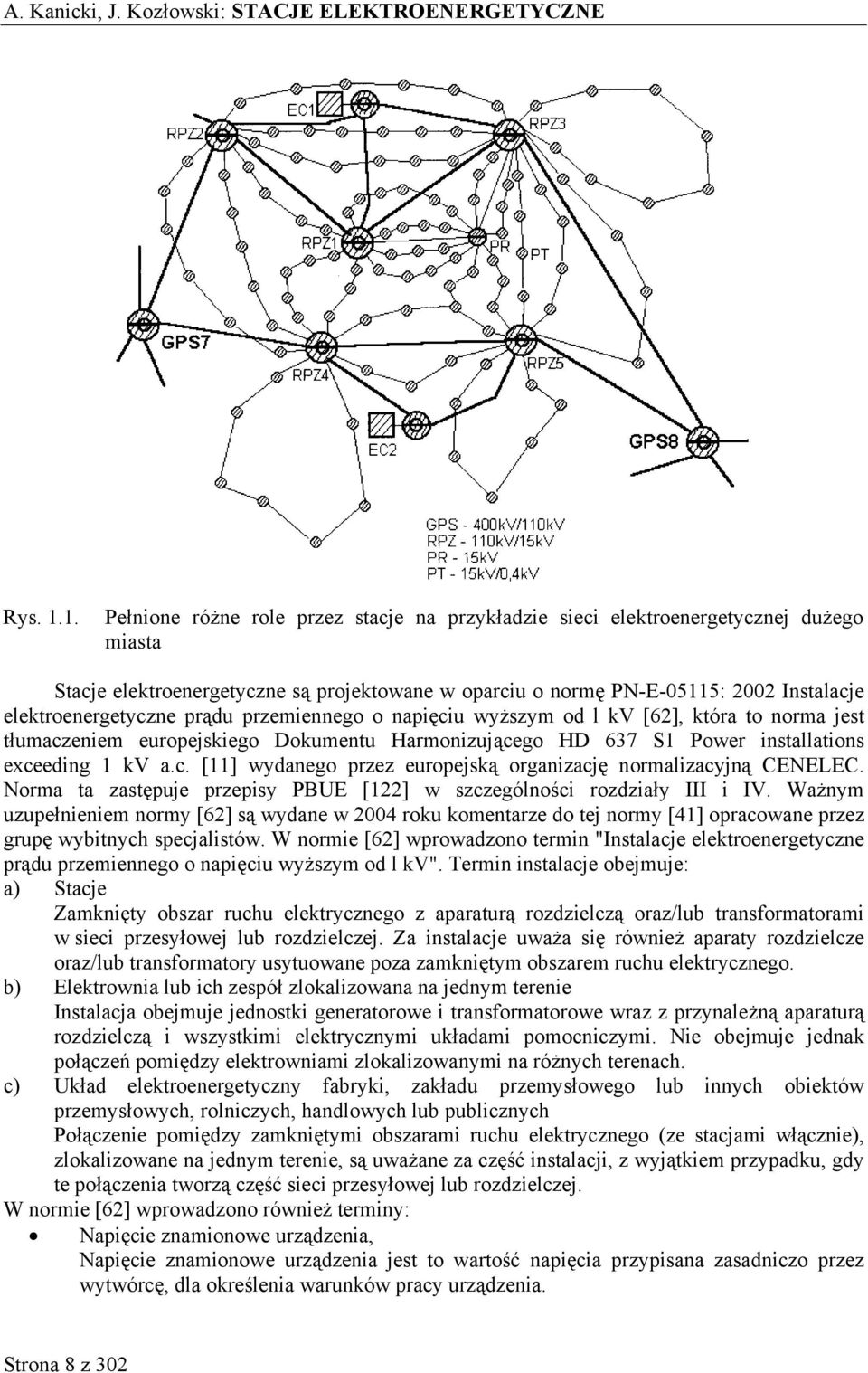 prądu przemiennego o napięciu wyższym od l kv [6], która to norma jest tłumaczeniem europejskiego Dokumentu Harmonizującego HD 637 S1 Power installations exceeding 1 kv a.c. [11] wydanego przez europejską organizację normalizacyjną CENELEC.