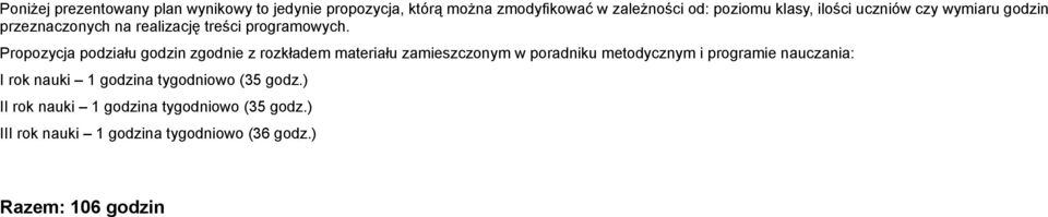 Propozycja podziału zgodnie z rozkładem materiału zamieszczonym w poradniku metodycznym i programie