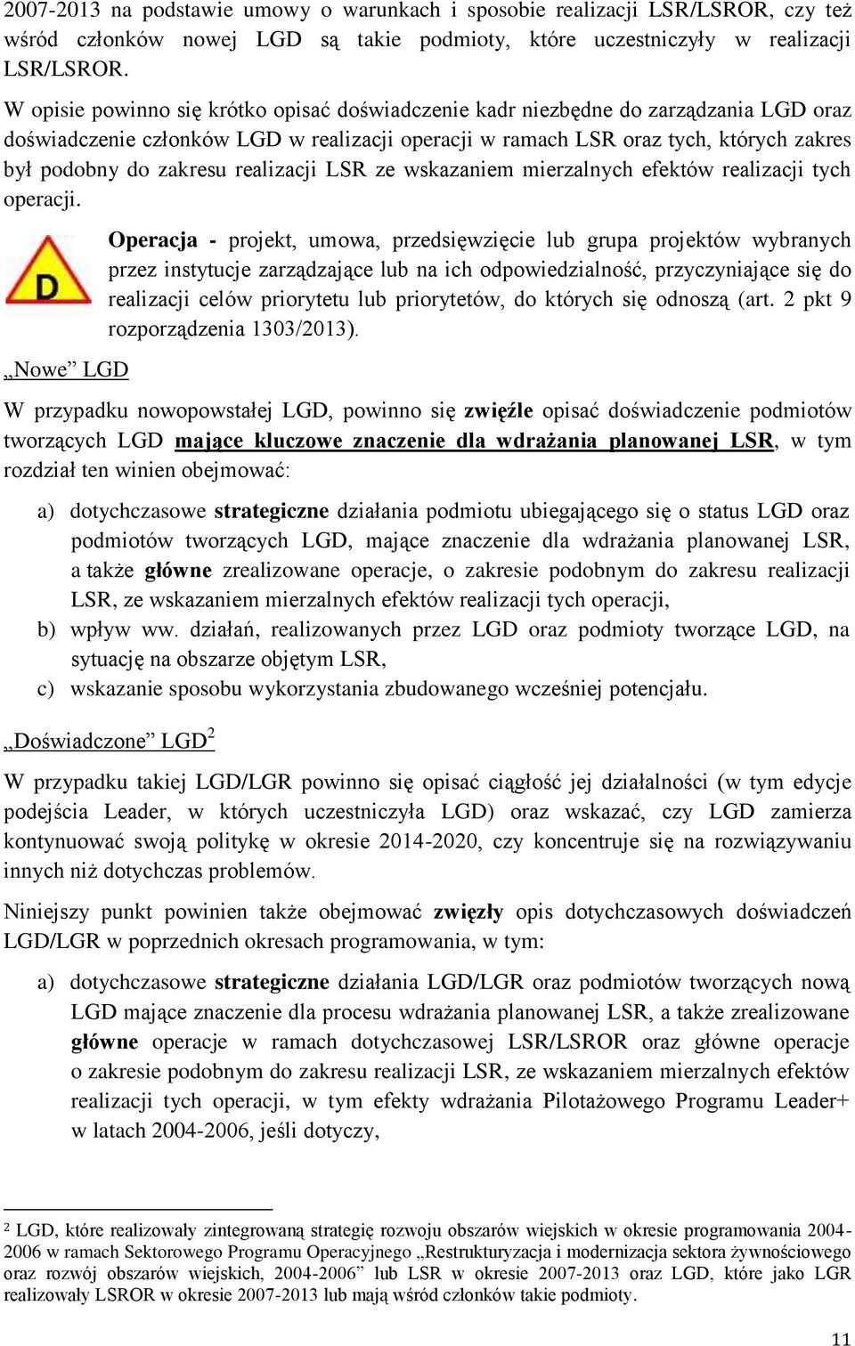 realizacji LSR ze wskazaniem mierzalnych efektów realizacji tych operacji.