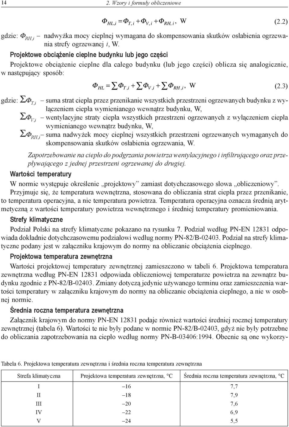 3) Φ = Φ + Φ + Φ HL T, i V, i RH, i,w gdzie: ΣΦ T,i suma strat ciepła przez przenikanie wszystkich przestrzeni ogrzewanych budynku z wyłączeniem ciepła wymienianego wewnątrz budynku, W, ΣΦ V,i