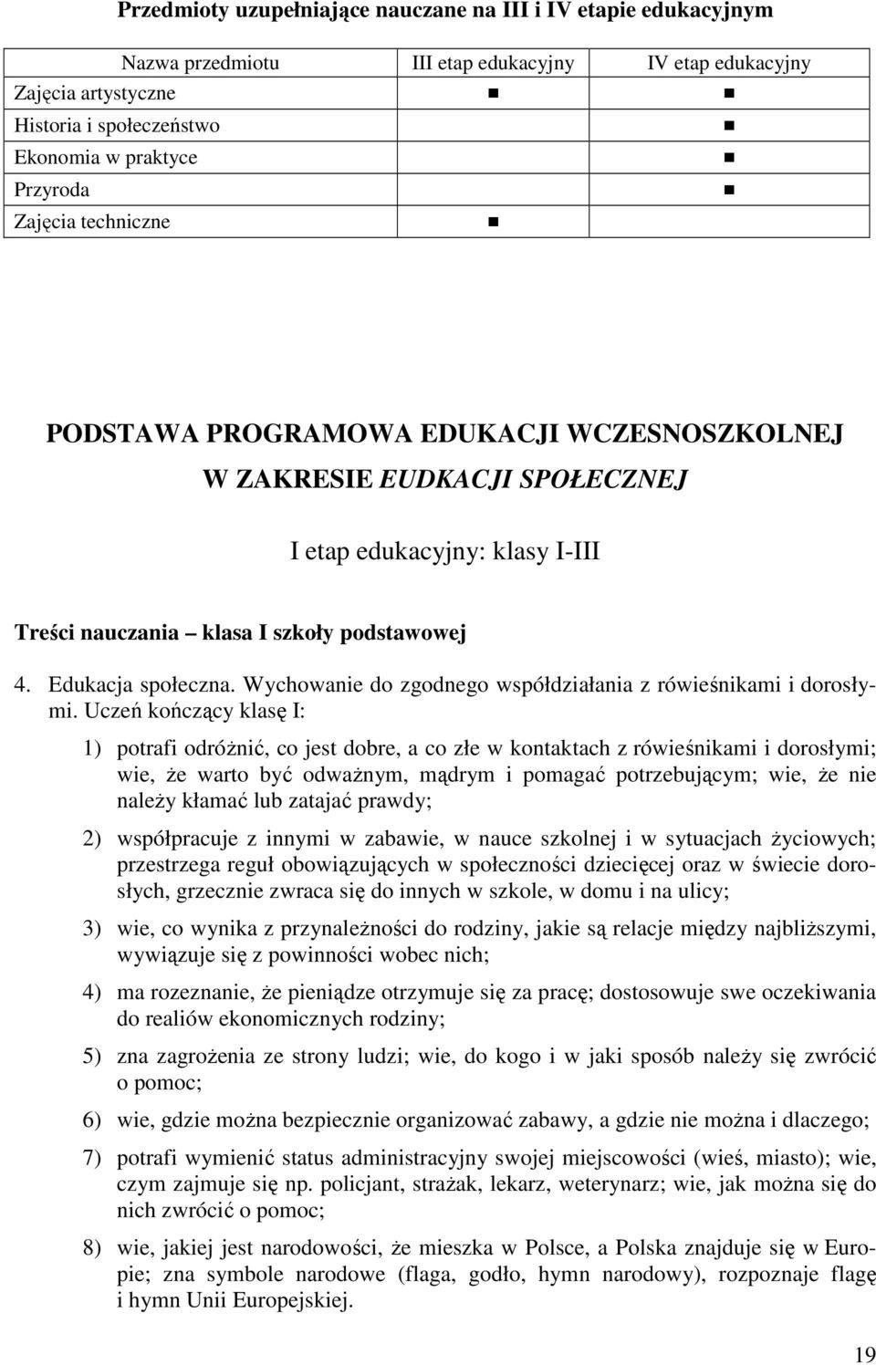 Wychowanie do zgodnego współdziałania z rówieśnikami i dorosłymi.