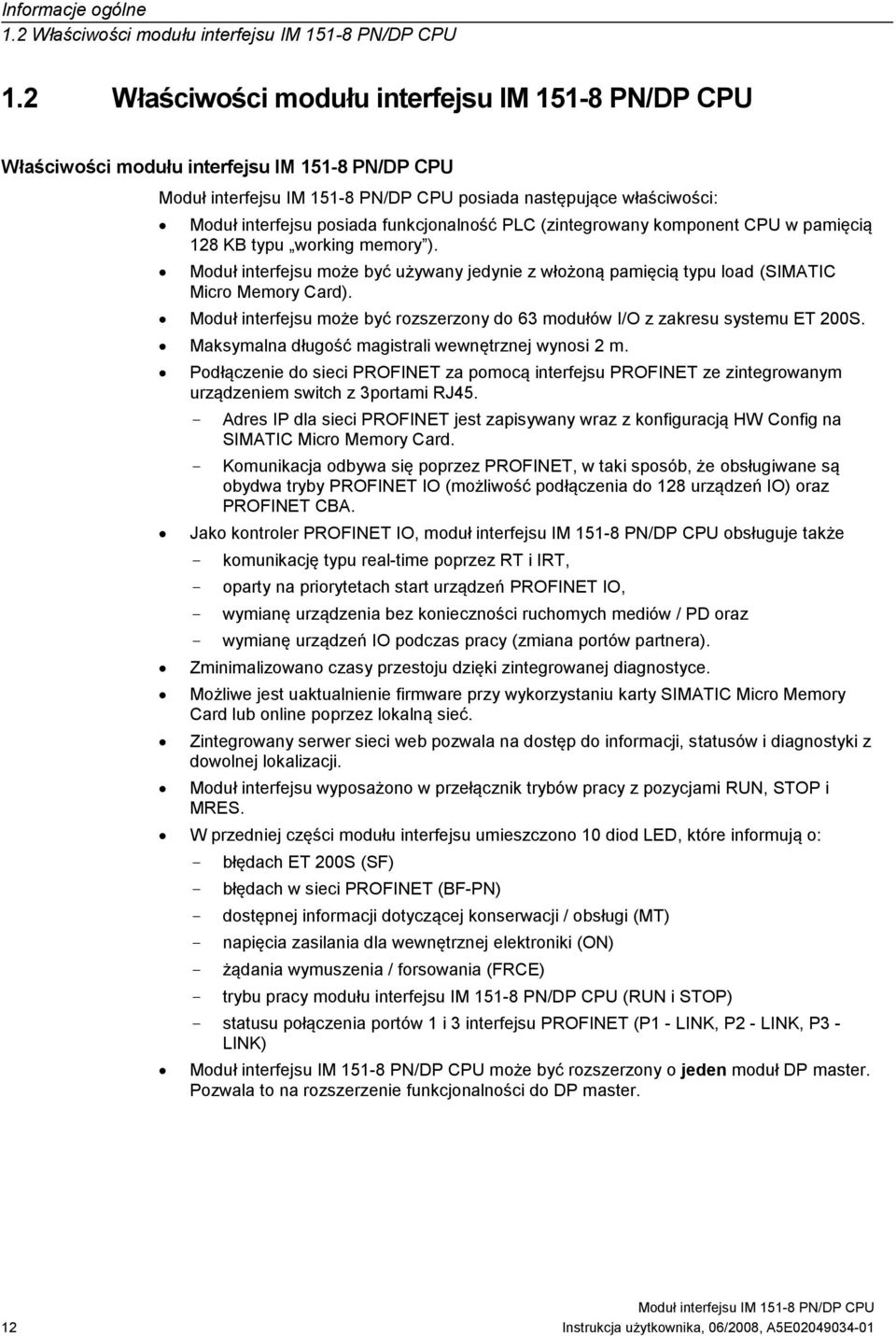 SIMATIC ET200S rozproszone we/wy IM PN/DP CPU moduł interfejsu - PDF  Darmowe pobieranie