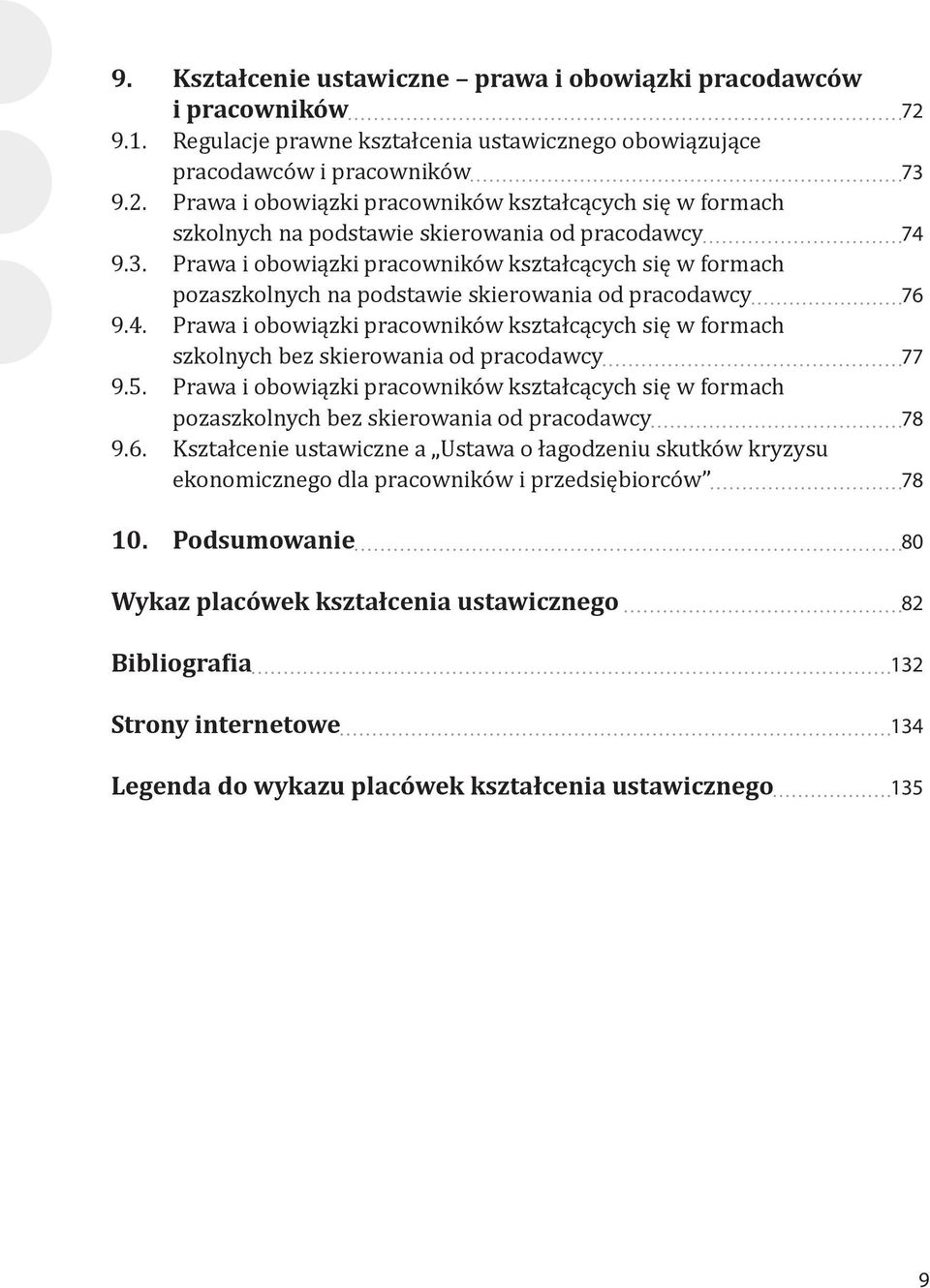 Prawa i obowiązki pracowników kształcących się w formach szkolnych bez skierowania od pracodawcy 77 9.5.